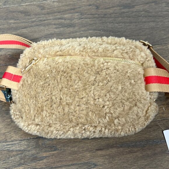 ANTHROPOLOGIE Sherpa Belt Bag Fanny Pack Tan OS NWT - Picture 3 of 9